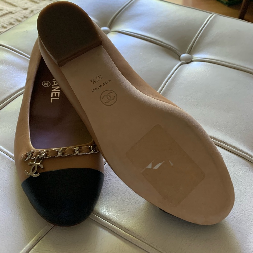 Chanel ballet two tone flats